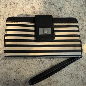 Black and White Striped Wallet